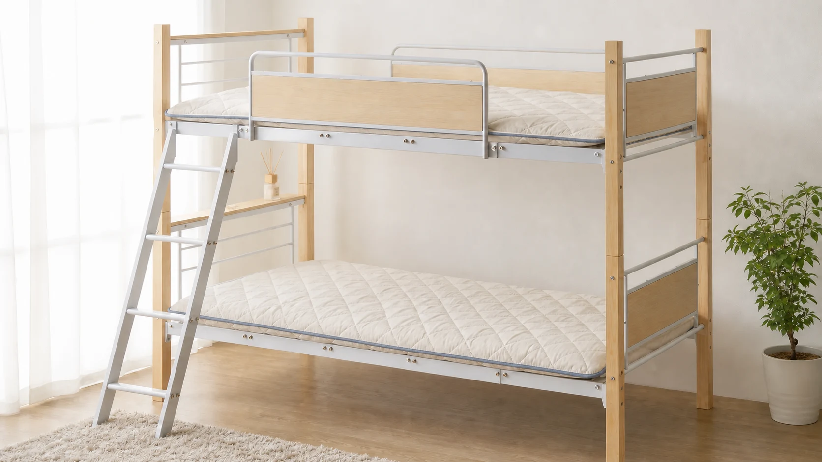 HIMARI placed on a firm bunk bed base