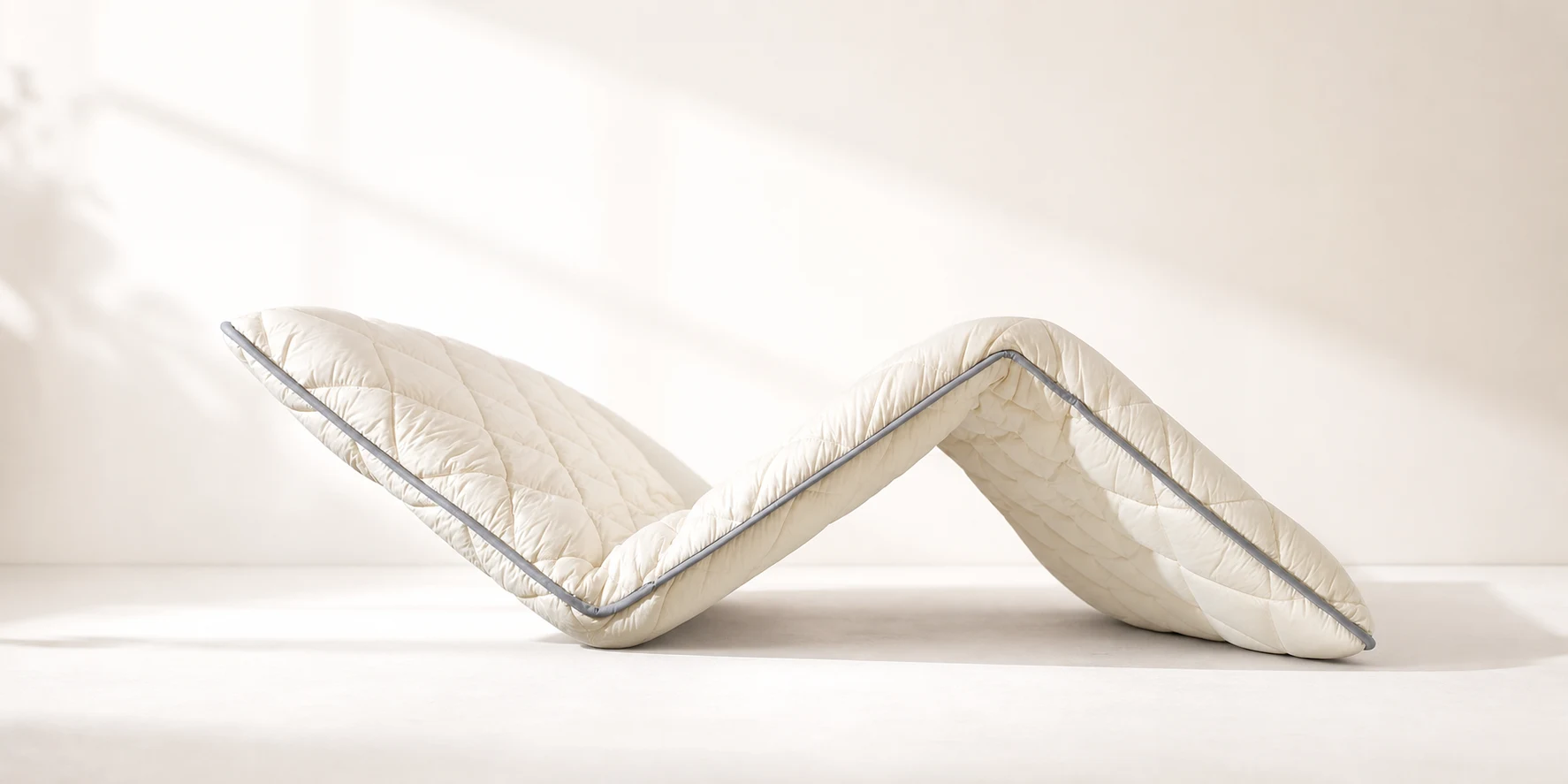 OFUTON KOBO Japanese shikibuton folded to show its flexible construction